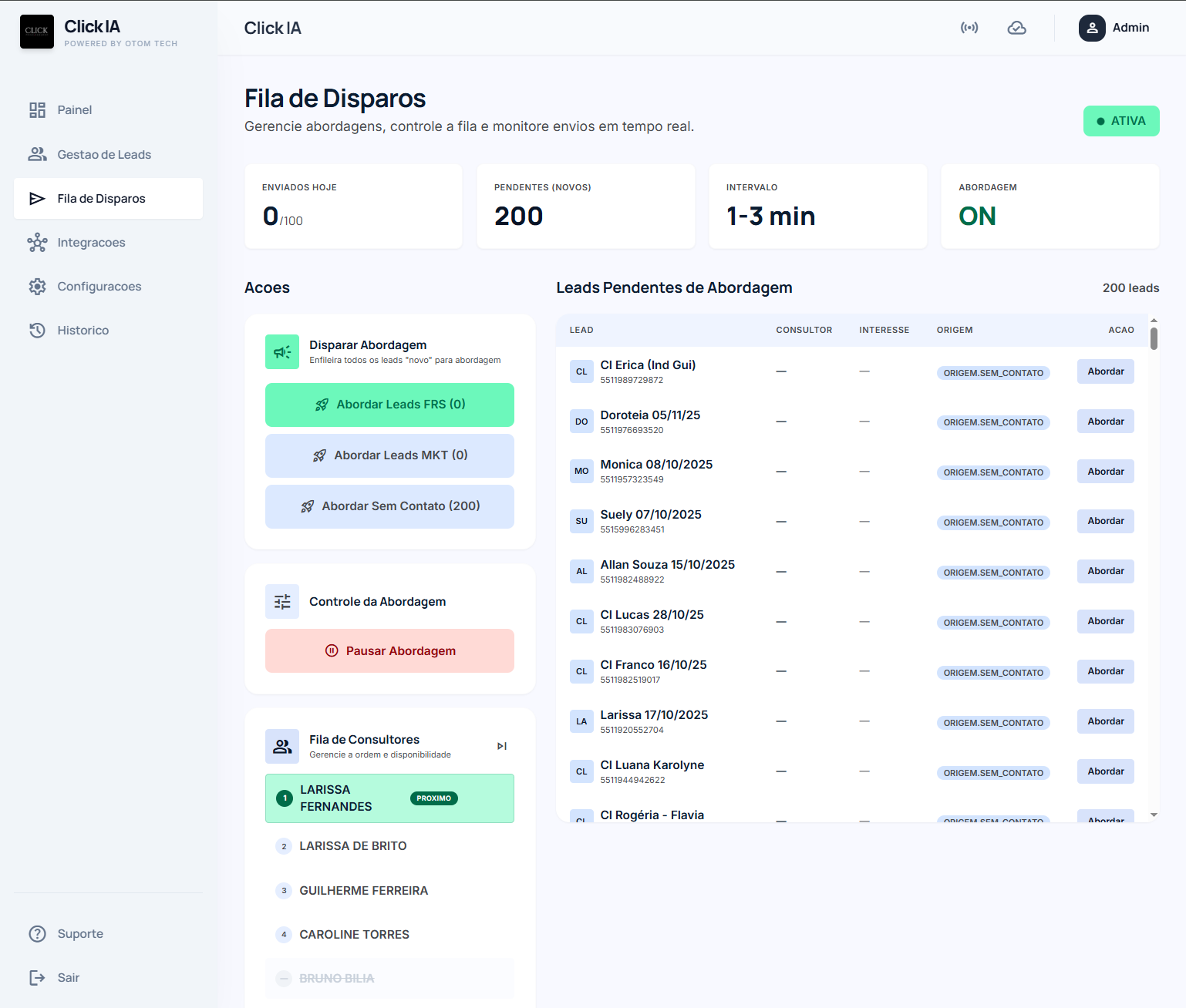 IA-CLICK — Disparos e Atendimento por IA